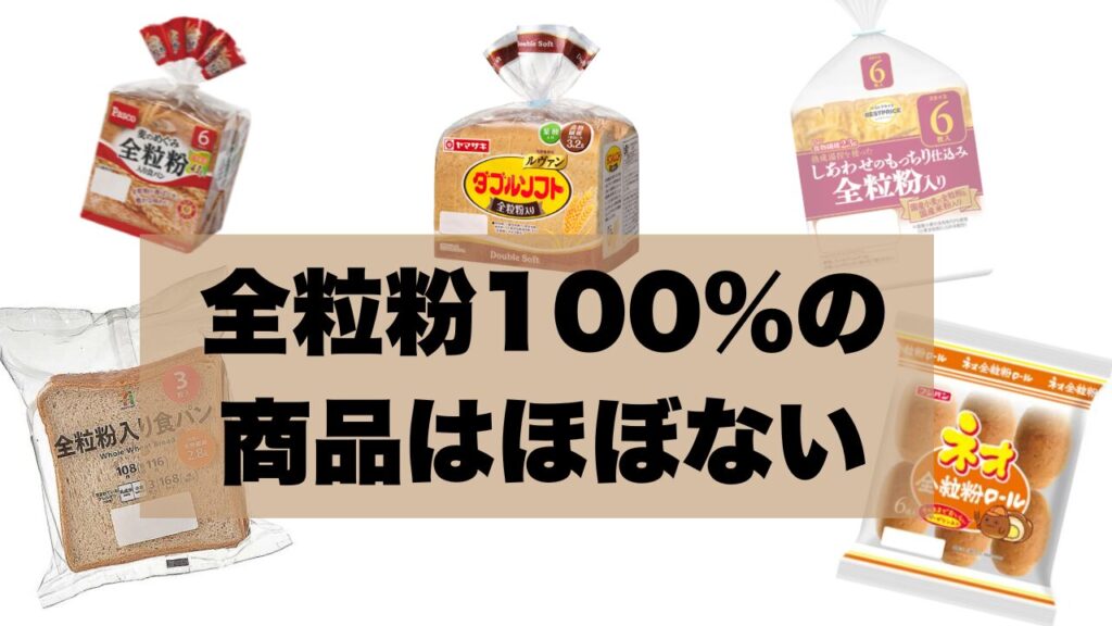全粒粉100％のパンは
ほとんど市販されていない